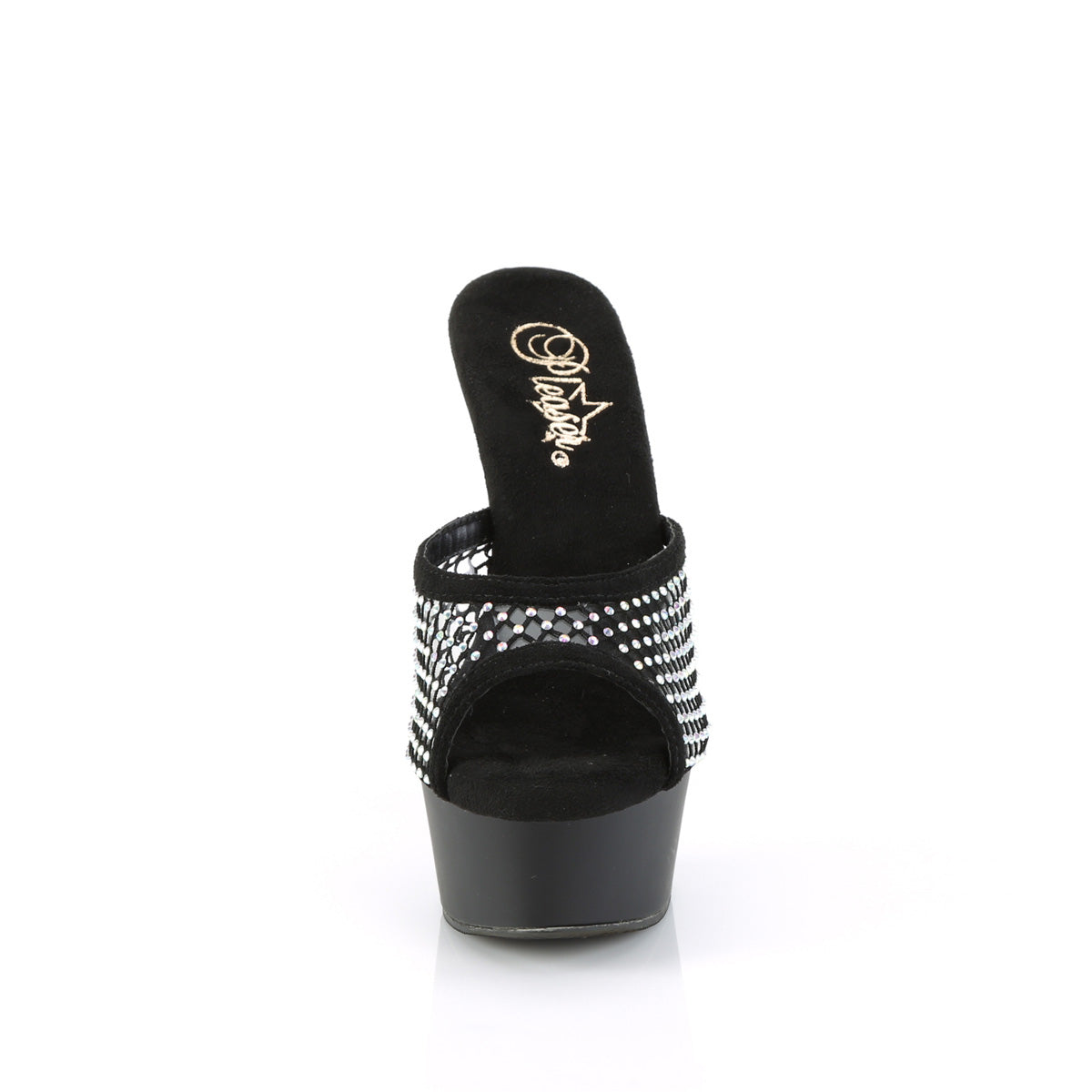 Pleaser Sandalen DELIGHT-601-6RM BLK Faux Wildleder-RS Mesh / BLK Matte