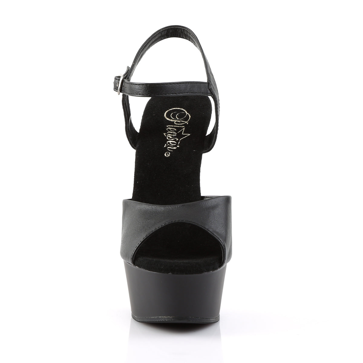 Pleaser Damen Sandalen DELIGHT-609 BLK Faux Leder / BLK Matte