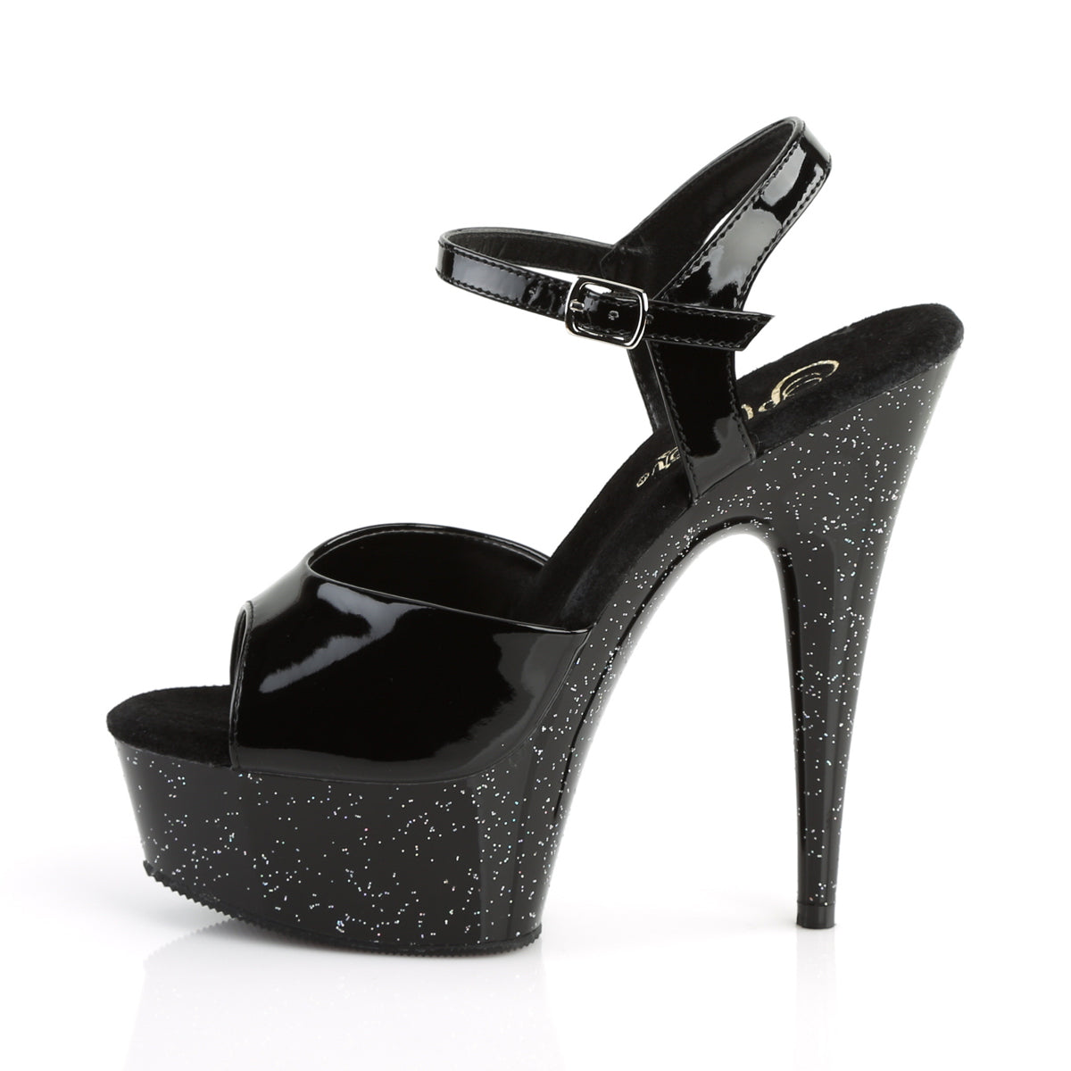 Pleaser Damen Sandalen DELIGHT-609mg BLK Pat / BLK