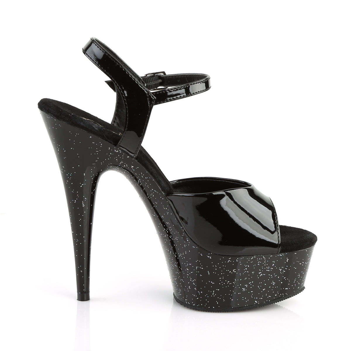Pleaser Damen Sandalen DELIGHT-609mg BLK Pat / BLK