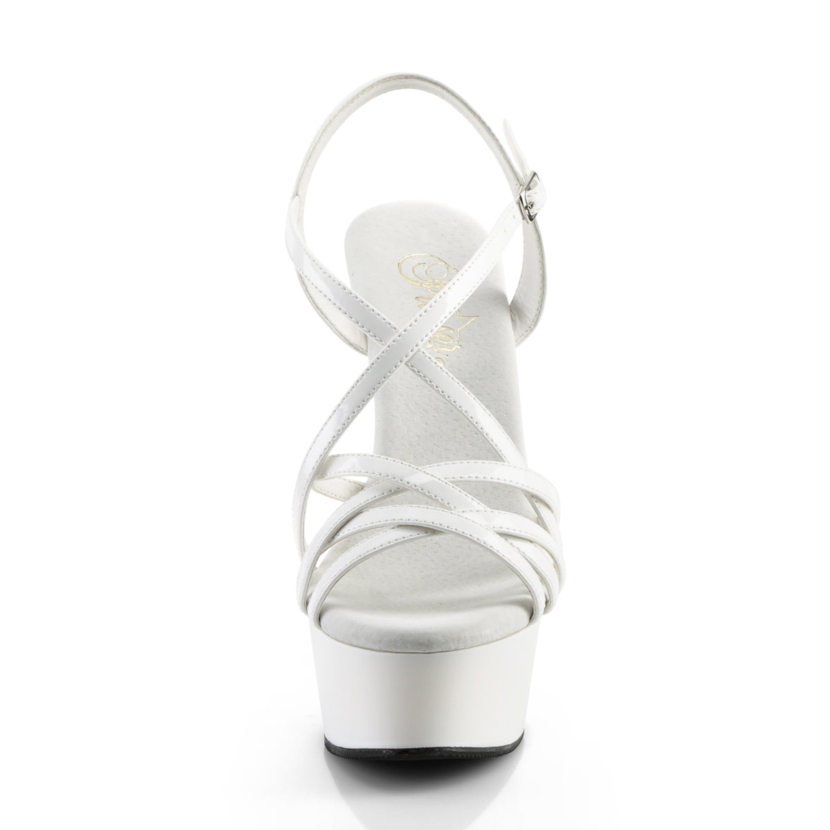 Pleaser Damen Sandalen DELIGHT-613 WHT PAT / WHT