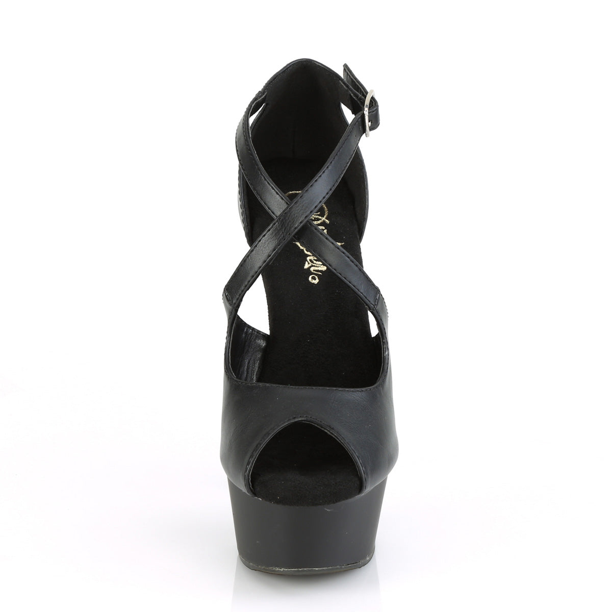 Pleaser Damen Sandalen DELIGHT-621 BLK Faux Leder / BLK Matte