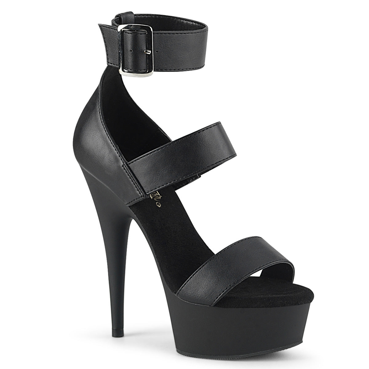 Pleaser DELIGHT-629 BLK Faux Leder/BLK Matte
