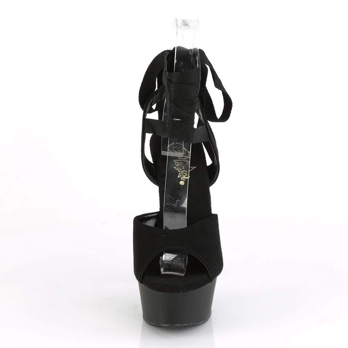 Pleaser Damen Sandalen DELIGHT-634 BLK Faux Wildleder / BLK Matte