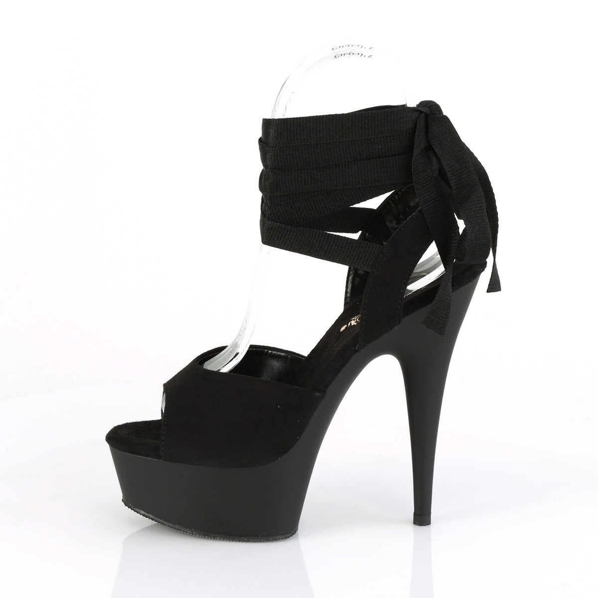 Pleaser Damen Sandalen DELIGHT-634 BLK Faux Wildleder / BLK Matte