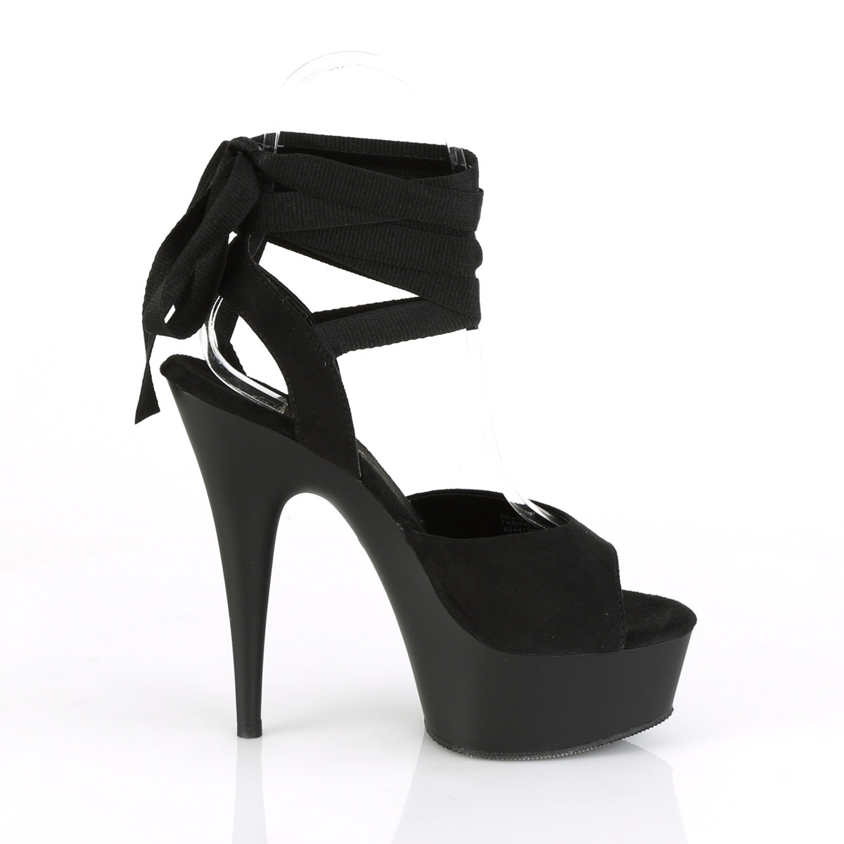 Pleaser Damen Sandalen DELIGHT-634 BLK Faux Wildleder / BLK Matte