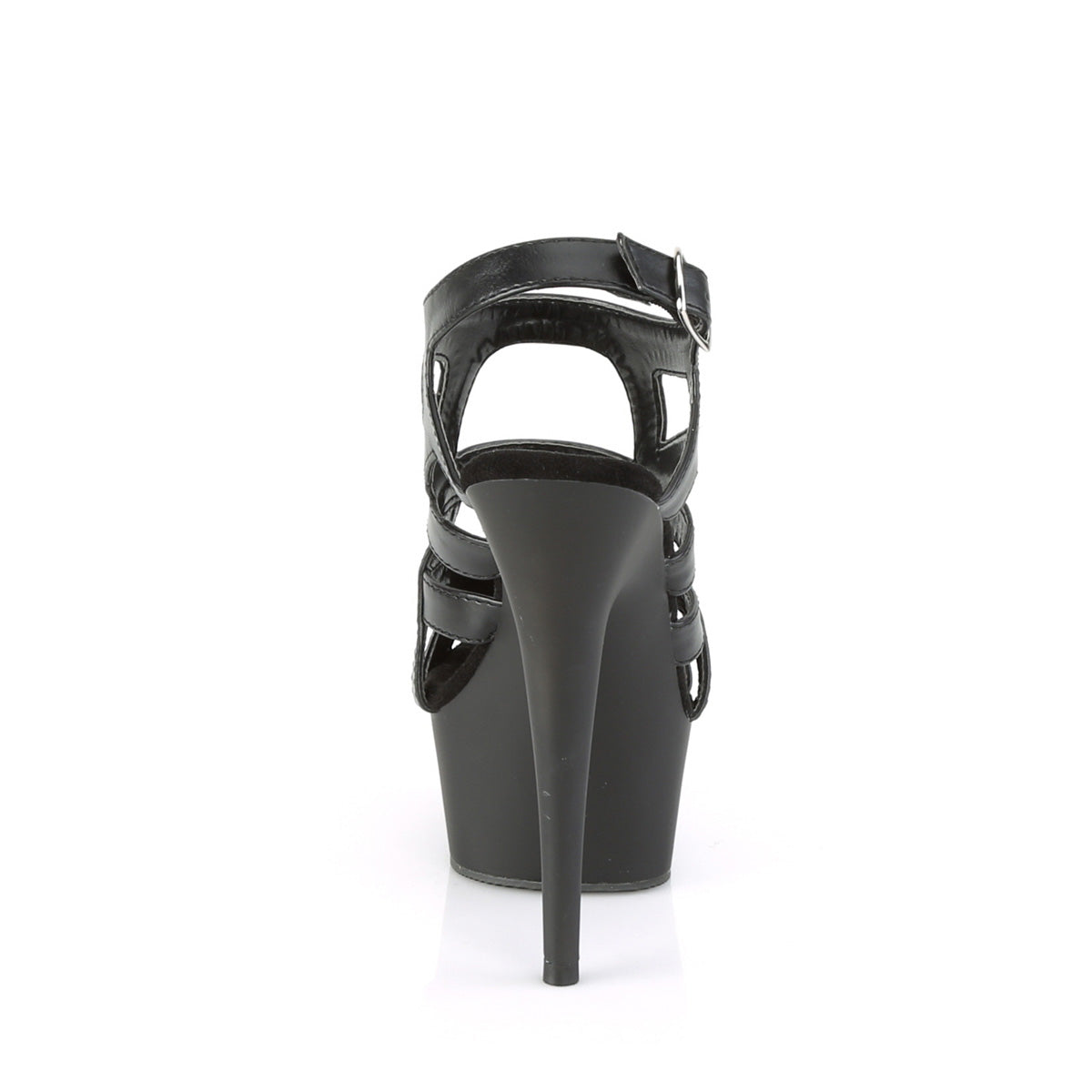 Pleaser Damen Sandalen DELIGHT-644 BLK Faux Leder / BLK Matte