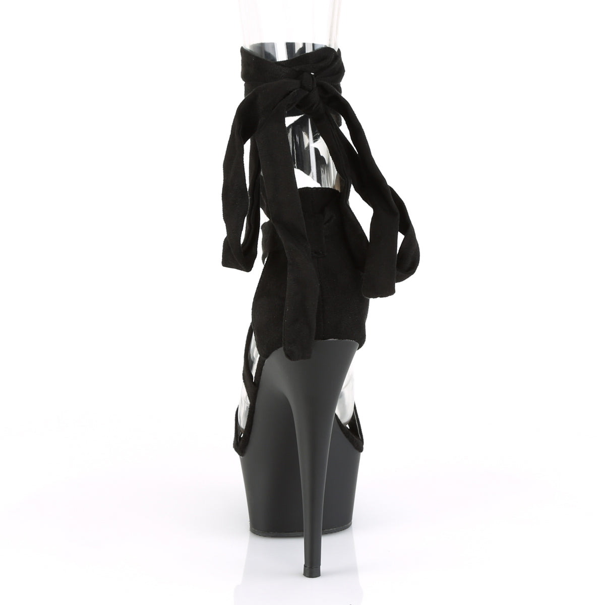 Pleaser Damen Sandalen DELIGHT-671 BLK Faux Wildleder / BLK Matte