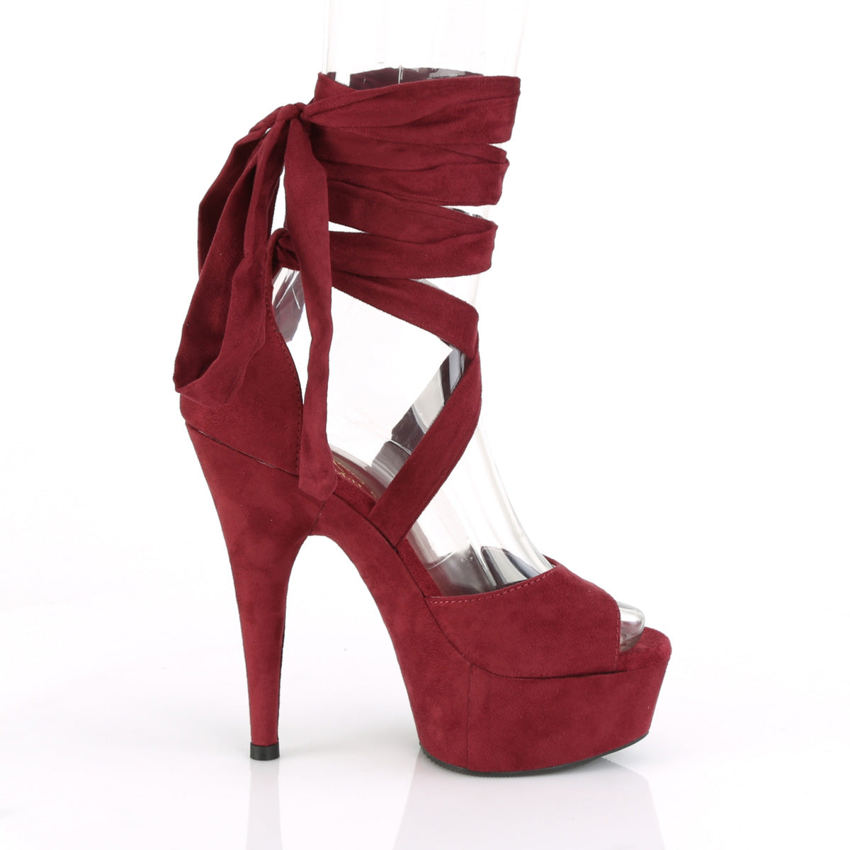Pleaser Damen Sandalen DELIGHT-679 Burgund Faux Wildleder / Burgund Faux Wildleder