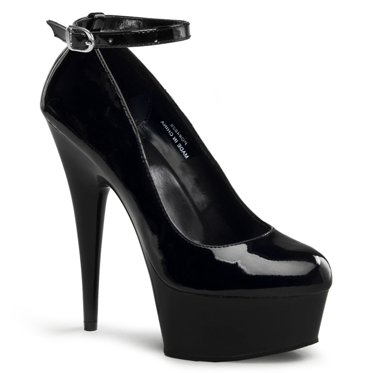 Pleaser Damen Sandalen DELIGHT-686 BLK Pat / BLK