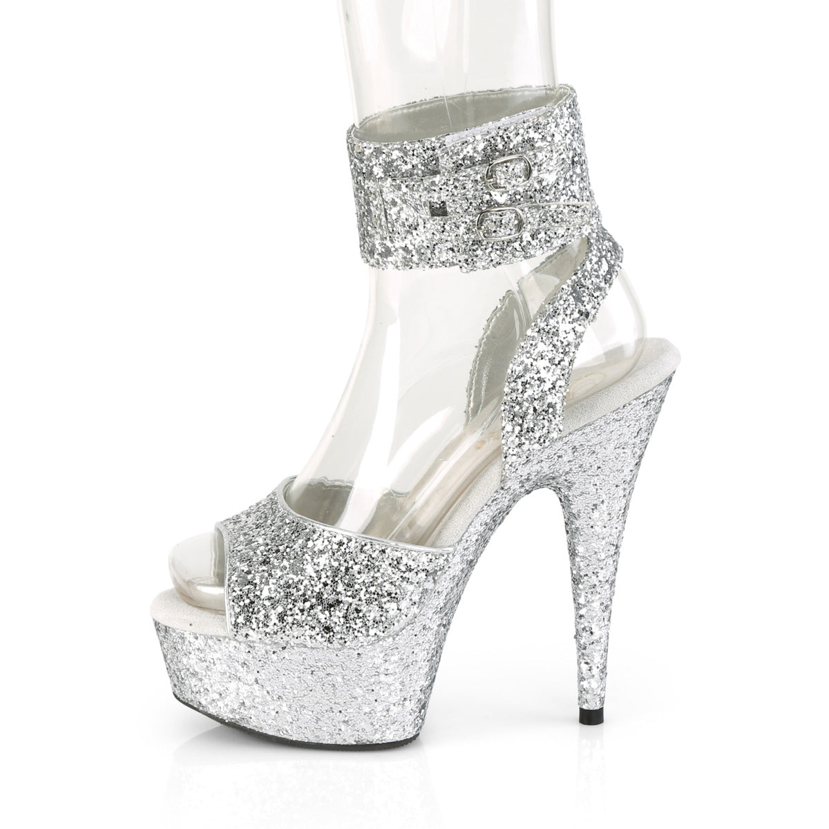 Pleaser Damen Sandalen DELIGHT-691LG SLV Glitter / SLV Glitter