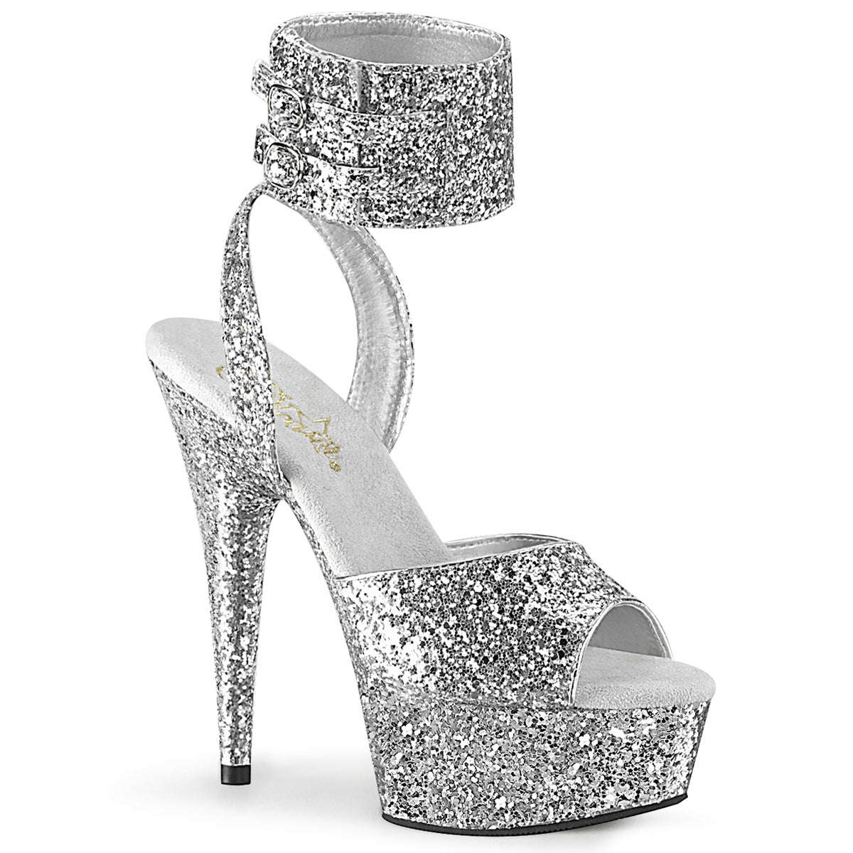 Pleaser Damen Sandalen DELIGHT-691LG SLV Glitter / SLV Glitter
