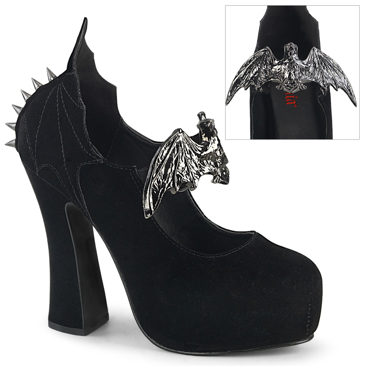 DemoniaCult Frauenpumpen DEMON-18 BLK Velvet
