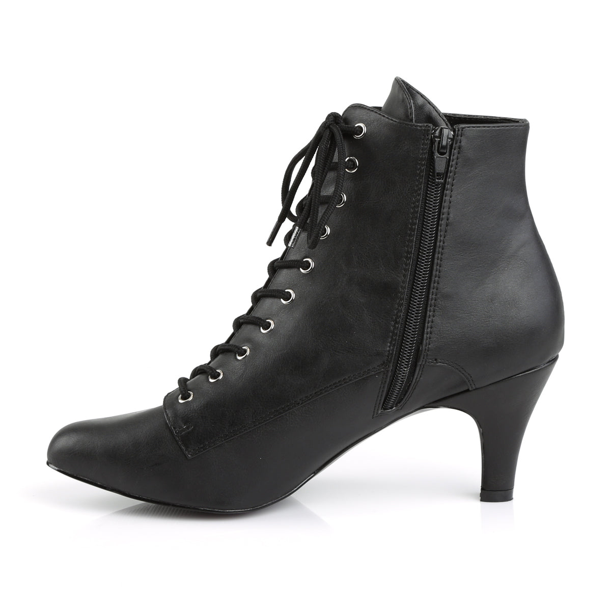 Pleaser Pink Label Damen Knöchelstiefel DIVINE-1020 BLK Faux Leder