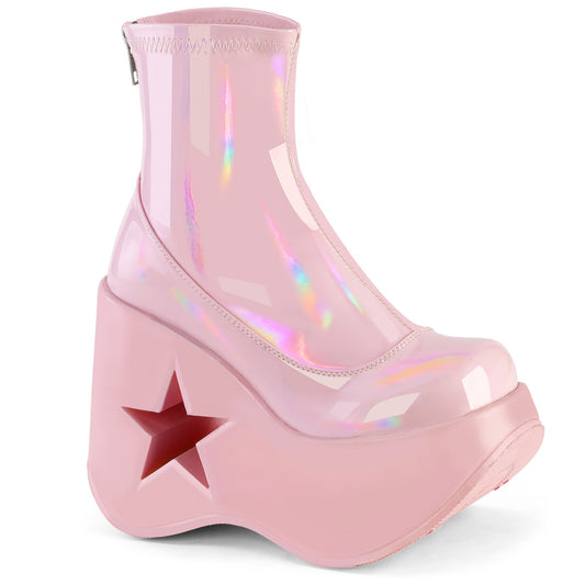 DemoniaCult  Stiefeletten DYNAMITE-100 B. Pink Stretch Holo