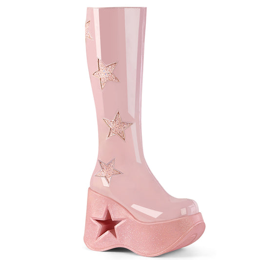 DemoniaCult  Stiefel DYNAMITE-218 B. Pink Pat-B. Pink Multi Gliter