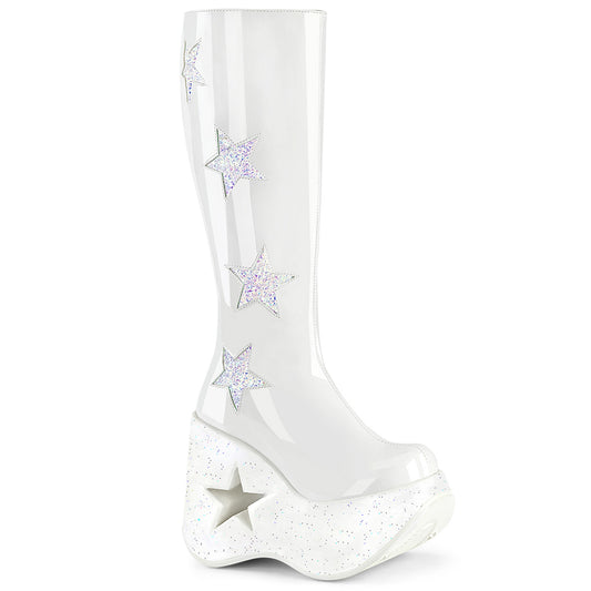 DemoniaCult  Stiefel DYNAMITE-218 WHT PAT-WHT Multi Glitter