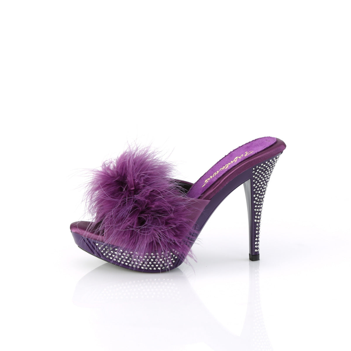Fabulicious ELEGANT-401f lila Marabou-Faux-Leder/Lila