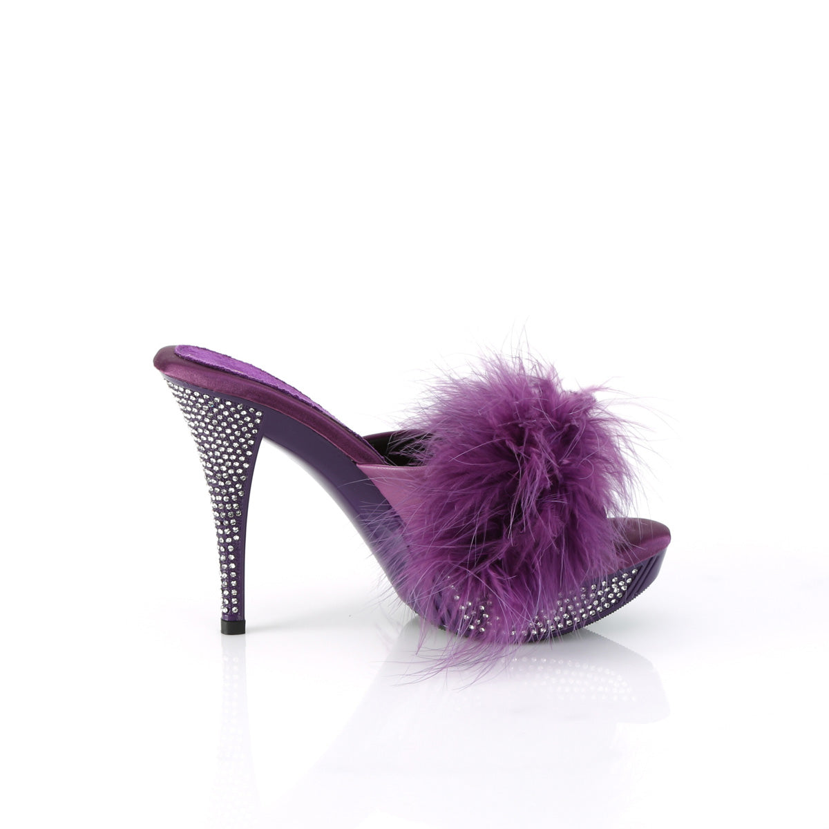 Fabulicious ELEGANT-401f lila Marabou-Faux-Leder/Lila