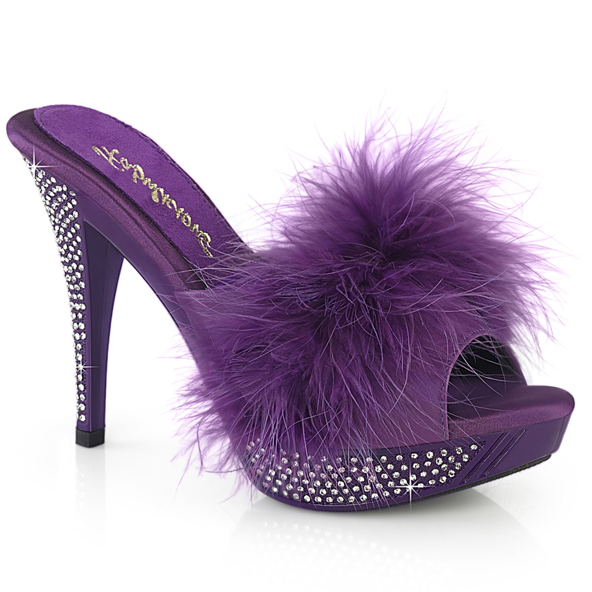 Fabulicious ELEGANT-401f lila Marabou-Faux-Leder/Lila