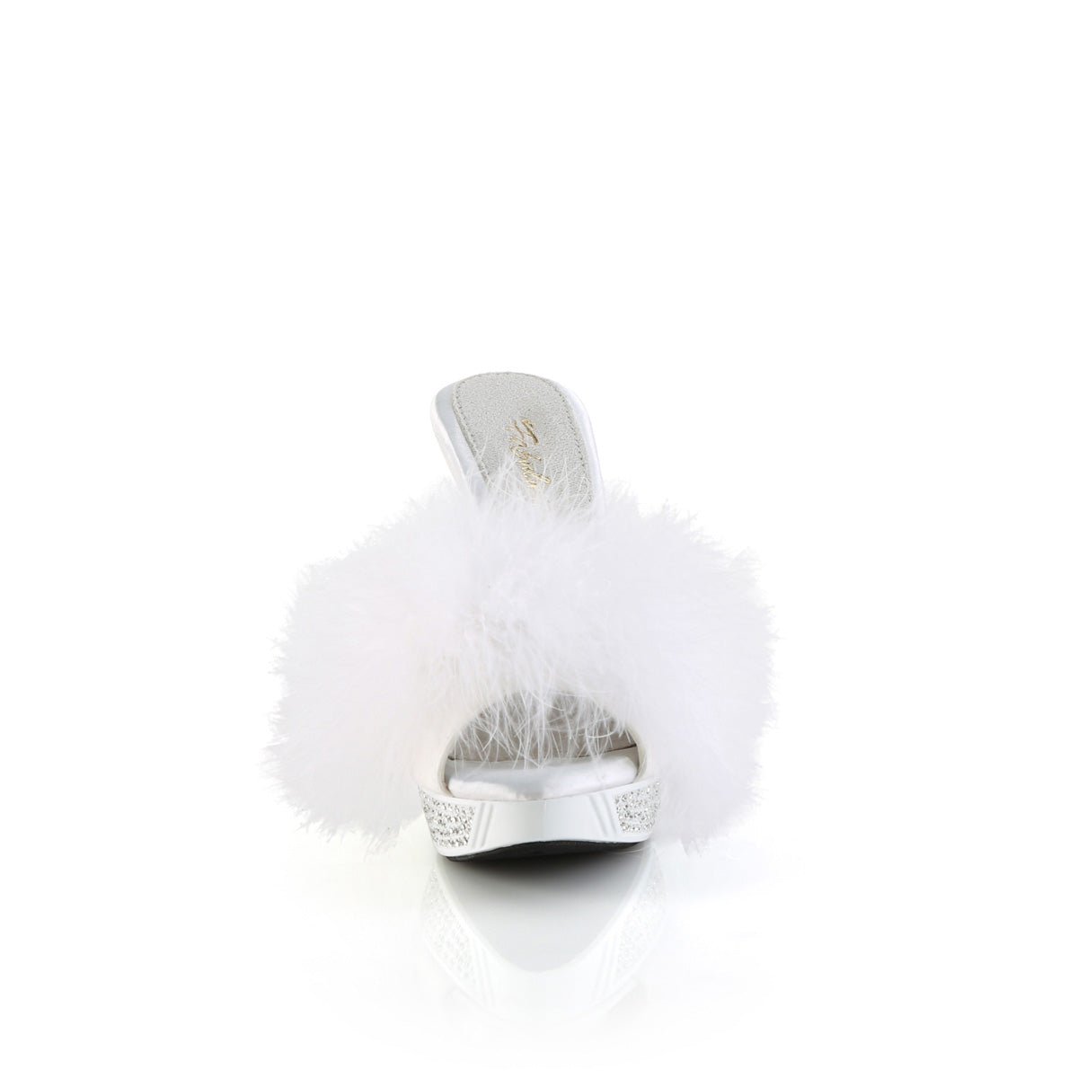 Fabulicious ELEGANT-401f WHT Marabou-Faux Leder/WHT