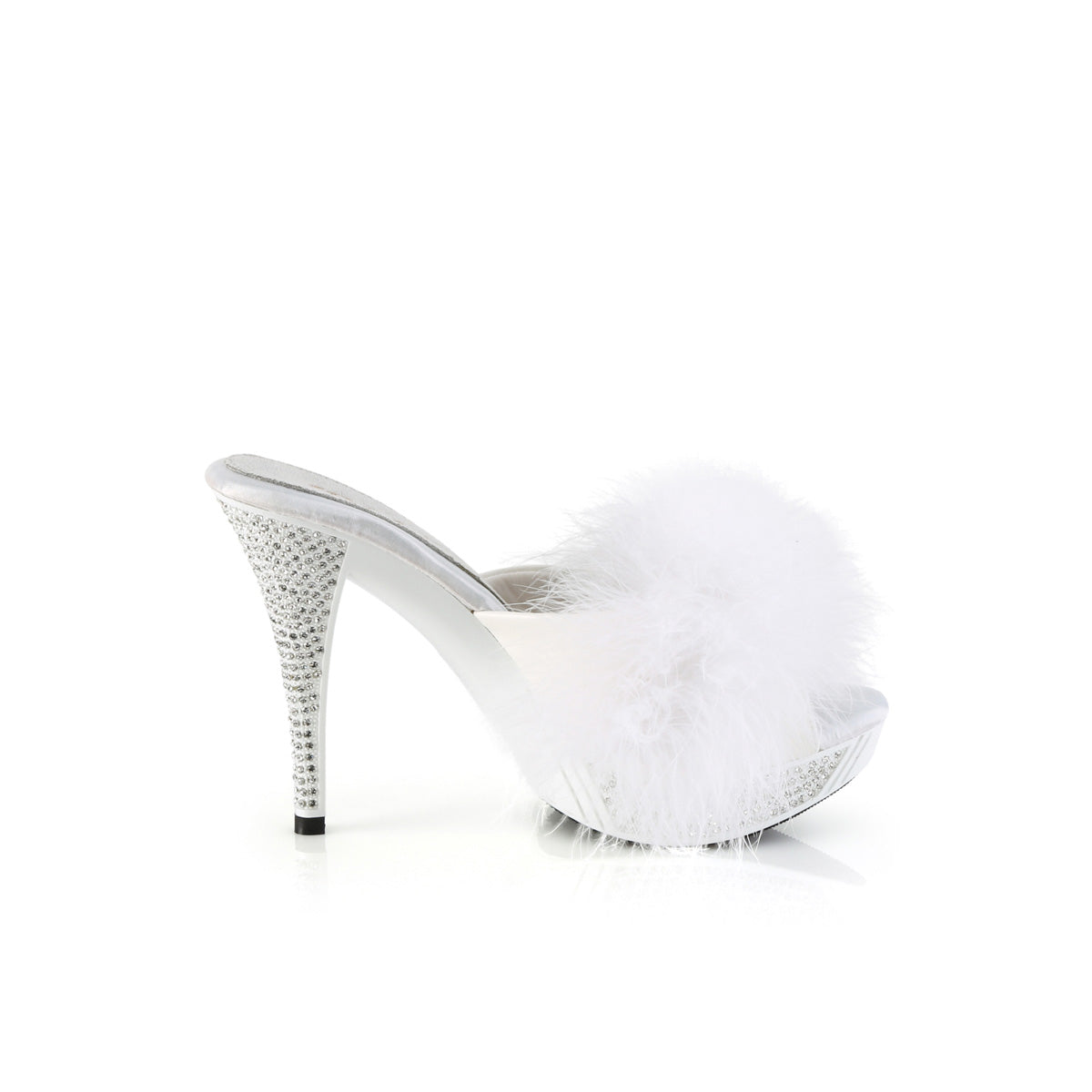 Fabulicious ELEGANT-401f WHT Marabou-Faux Leder/WHT