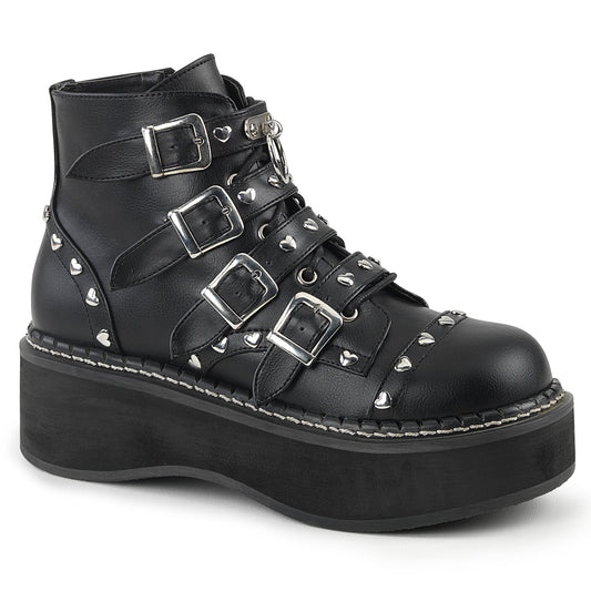 DemoniaCult Damenknöchelstiefel EMILY-315 BLK Vegan Leder
