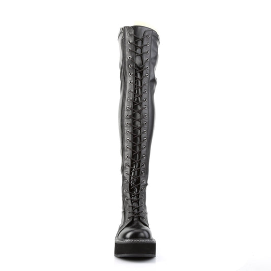 DemoniaCult Frauenstiefel EMILY-375 blk str vegan Leder