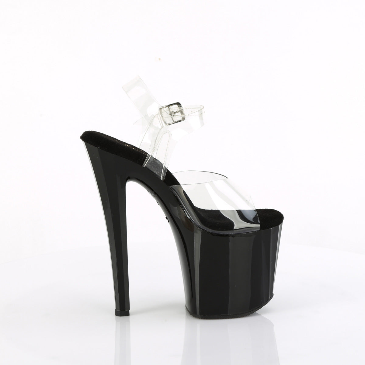 Pleaser ENCHANT-708LT-Circle CLR/BLK-SLV-Glitzer