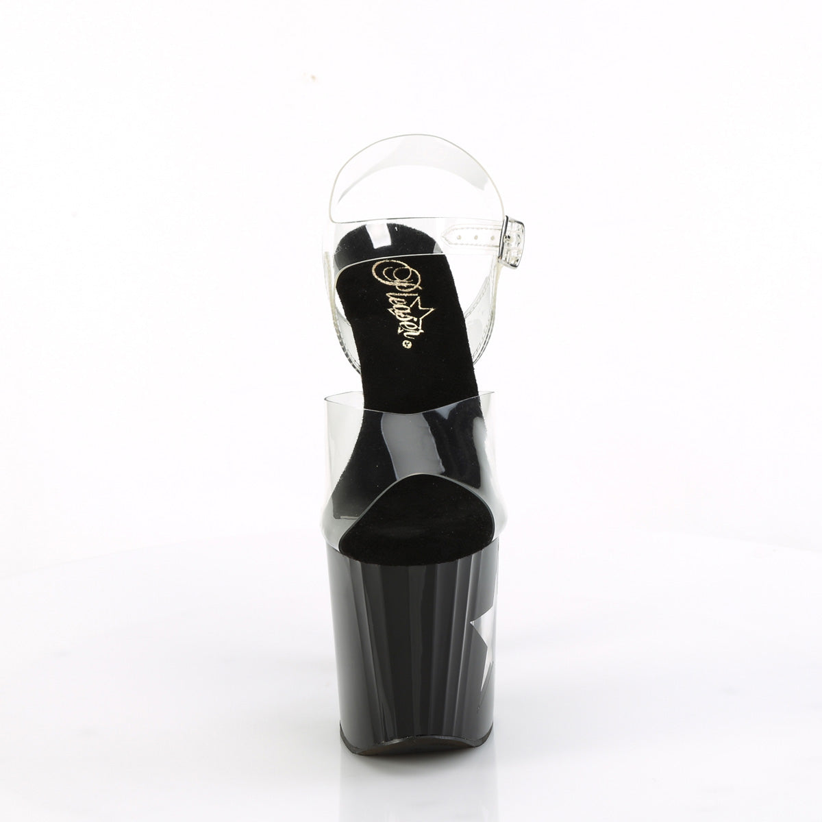 Pleaser ENCHANT-708LT-STAR CLR/BLK-SLV-Glitzer