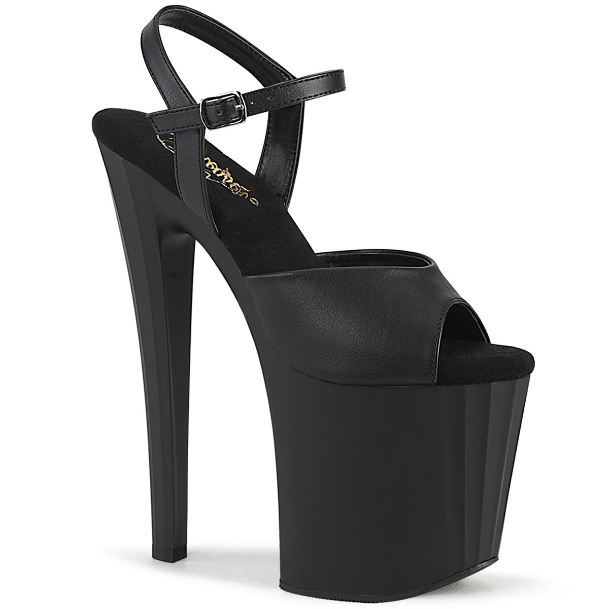 Pleaser ENCHANT-709 BLK Faux Leder/BLK Matte
