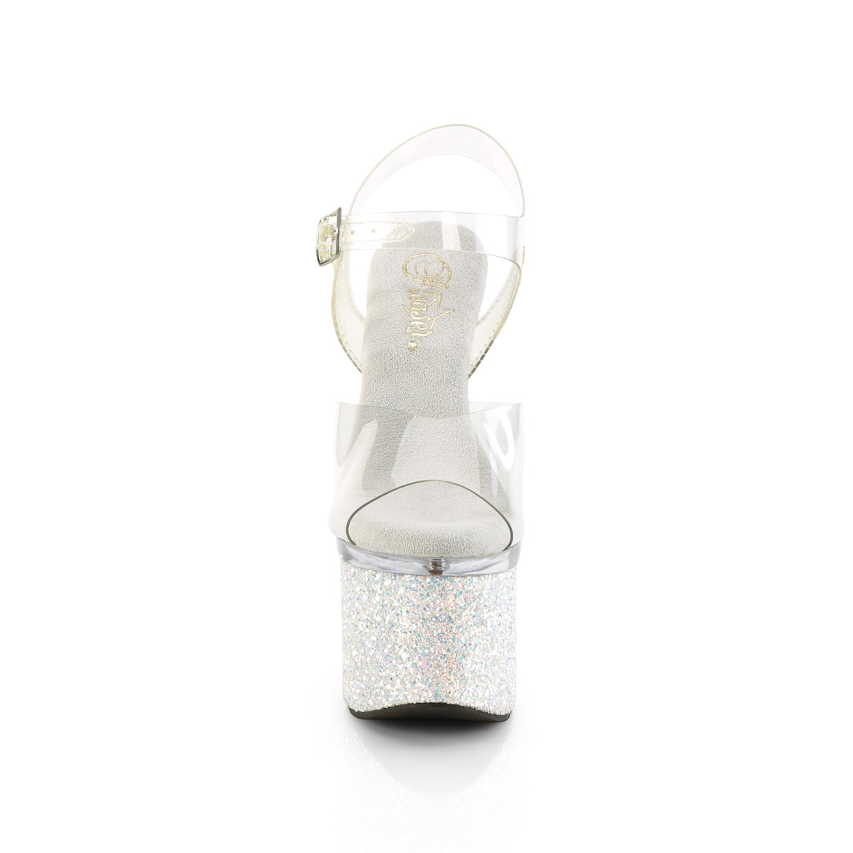 Pleaser Sandalen ESTEEM-708LG CLR/CLR-WHT Multi Glitter