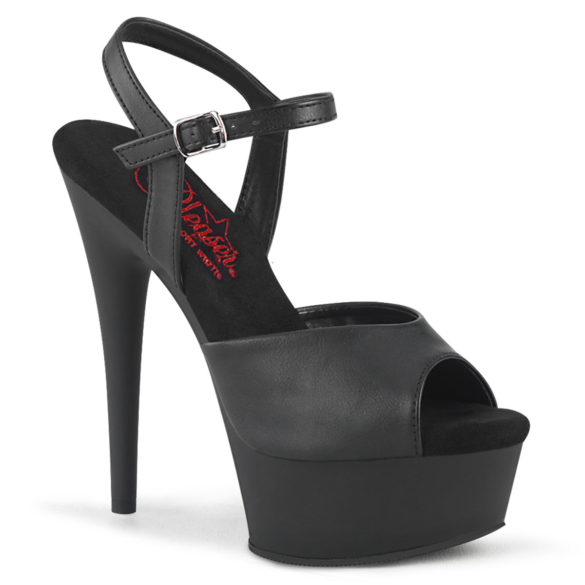 Pleaser EXCITE-609 BLK Faux Leder/BLK Matte