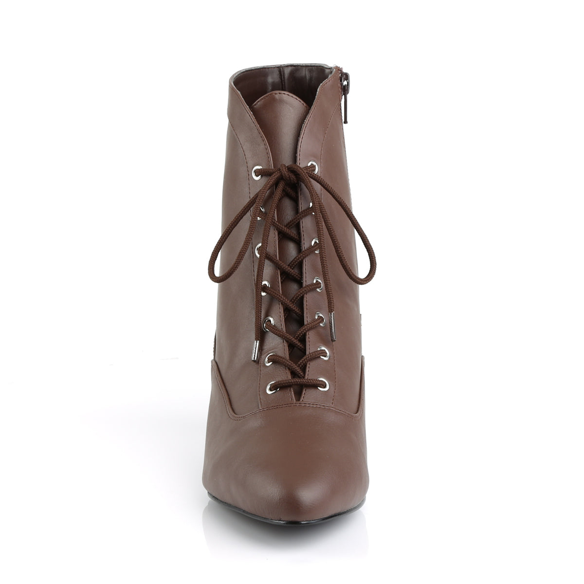 Pleaser Pink Label Damen Knöchelstiefel FAB-1005 Braunes Faux-Leder