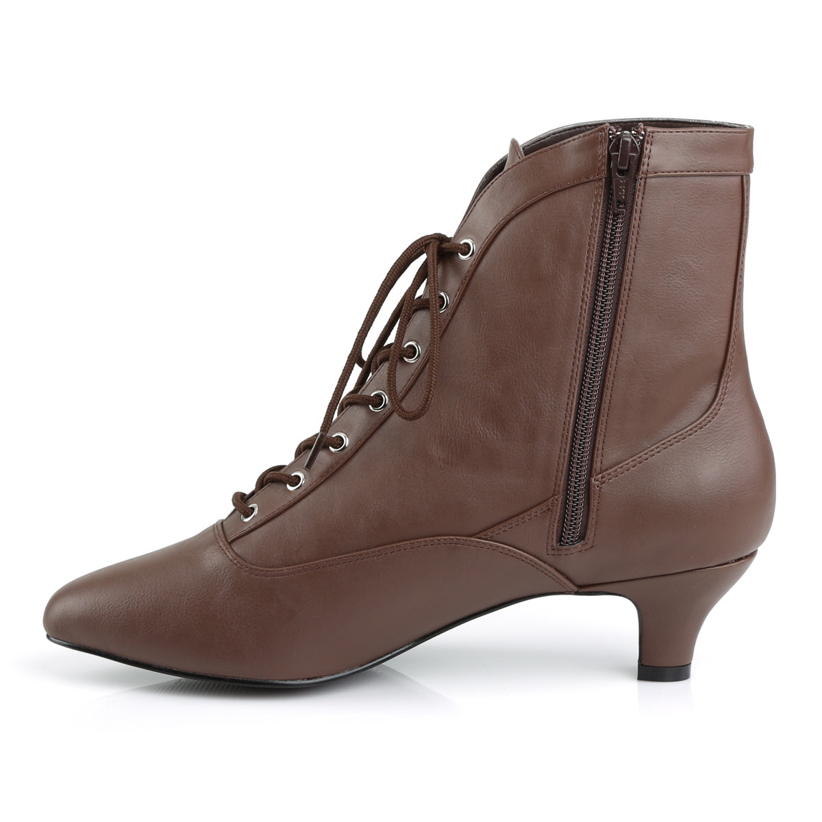 Pleaser Pink Label Damen Knöchelstiefel FAB-1005 Braunes Faux-Leder