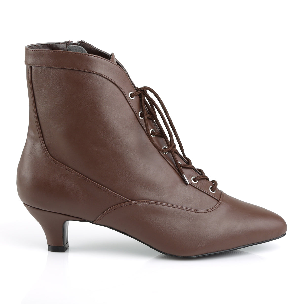 Pleaser Pink Label Damen Knöchelstiefel FAB-1005 Braunes Faux-Leder