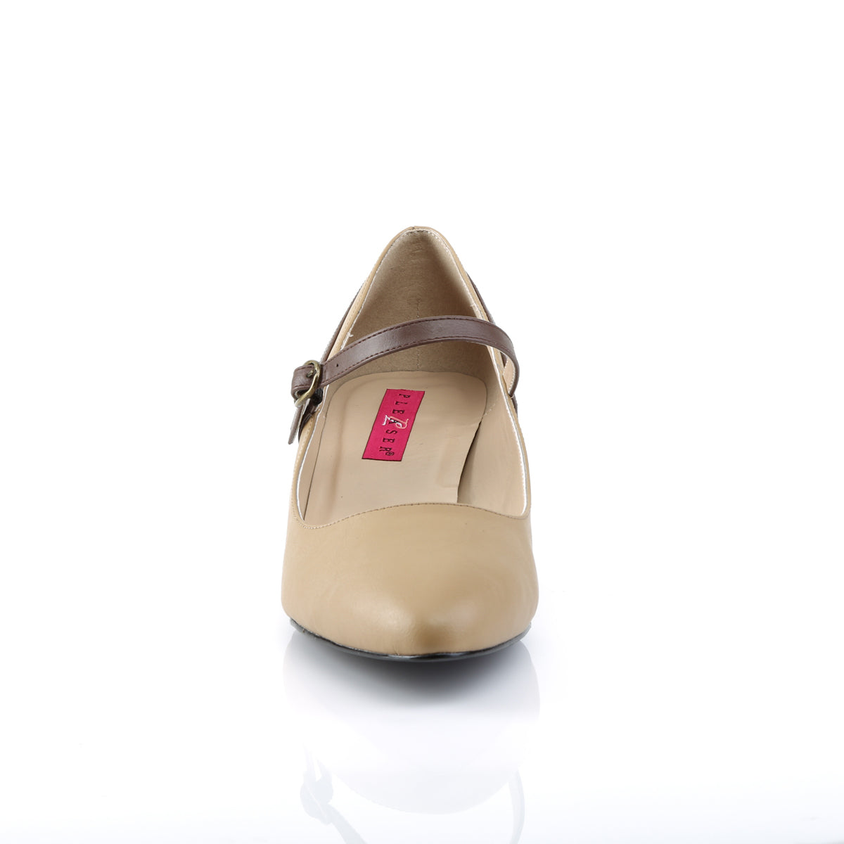Pleaser Pink Label Frauenpumpen FAB-425 Tan-Brown-Faux-Leder