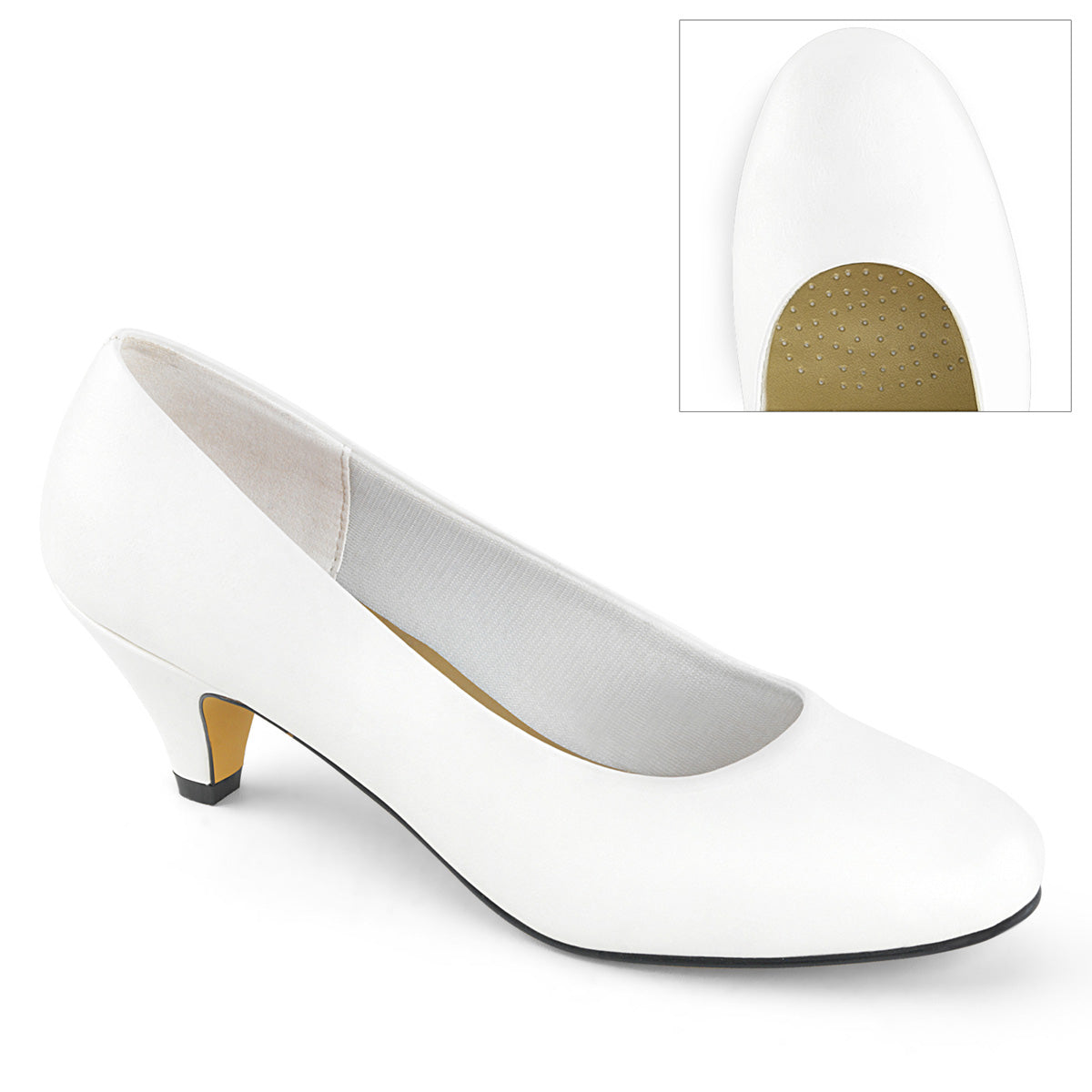 Pleaser Pink Label Frauenpumpen FEFE-01 WHT FAUX-Leder