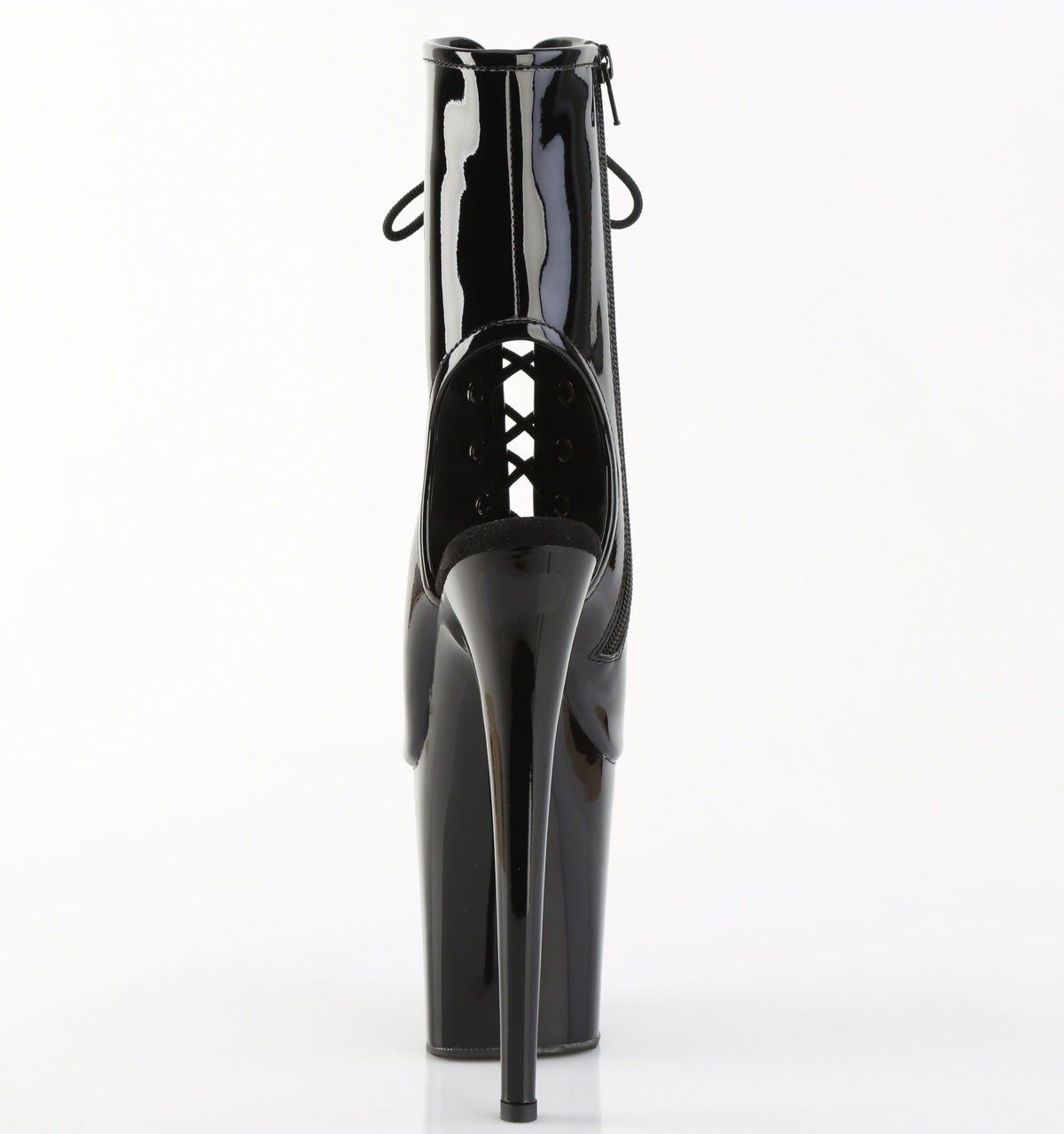 Pleaser Women's Platform Shoes FLAMINGO-1016 Blk Pat/Blk