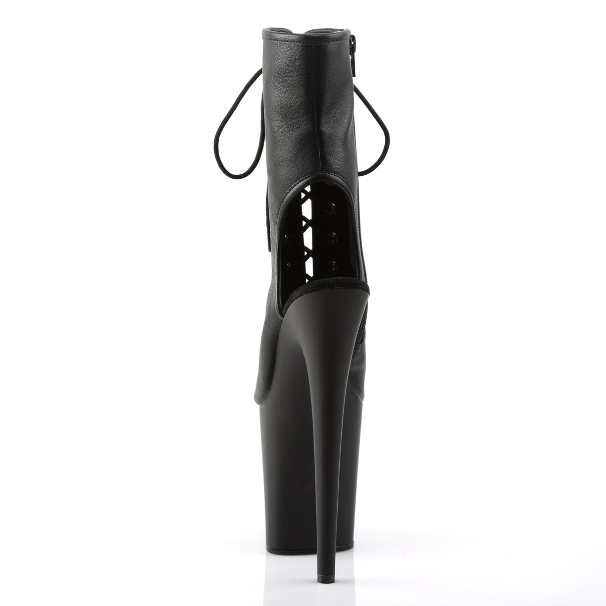 Pleaser Women's Platform Shoes FLAMINGO-1016 Blk Faux Leather/Blk Matte