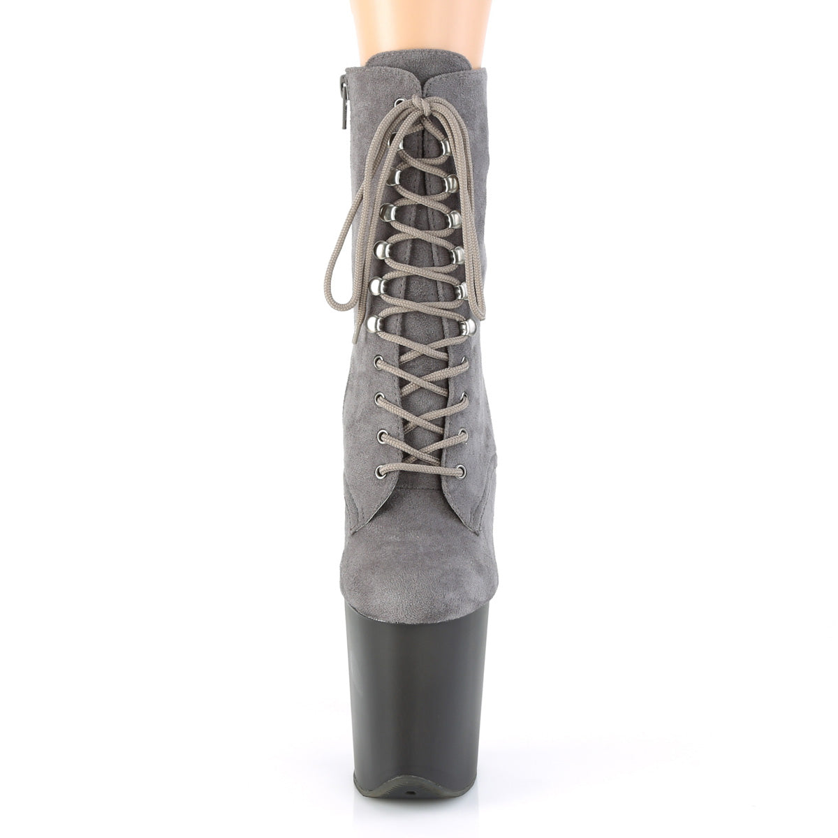 Pleaser Damen Knöchelstiefel FLAMINGO-1020FST graues Faux Wildleder / Frosted Grey