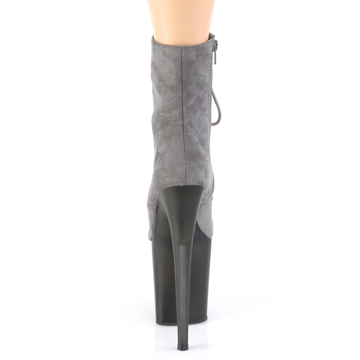 Pleaser Damen Knöchelstiefel FLAMINGO-1020FST graues Faux Wildleder / Frosted Grey