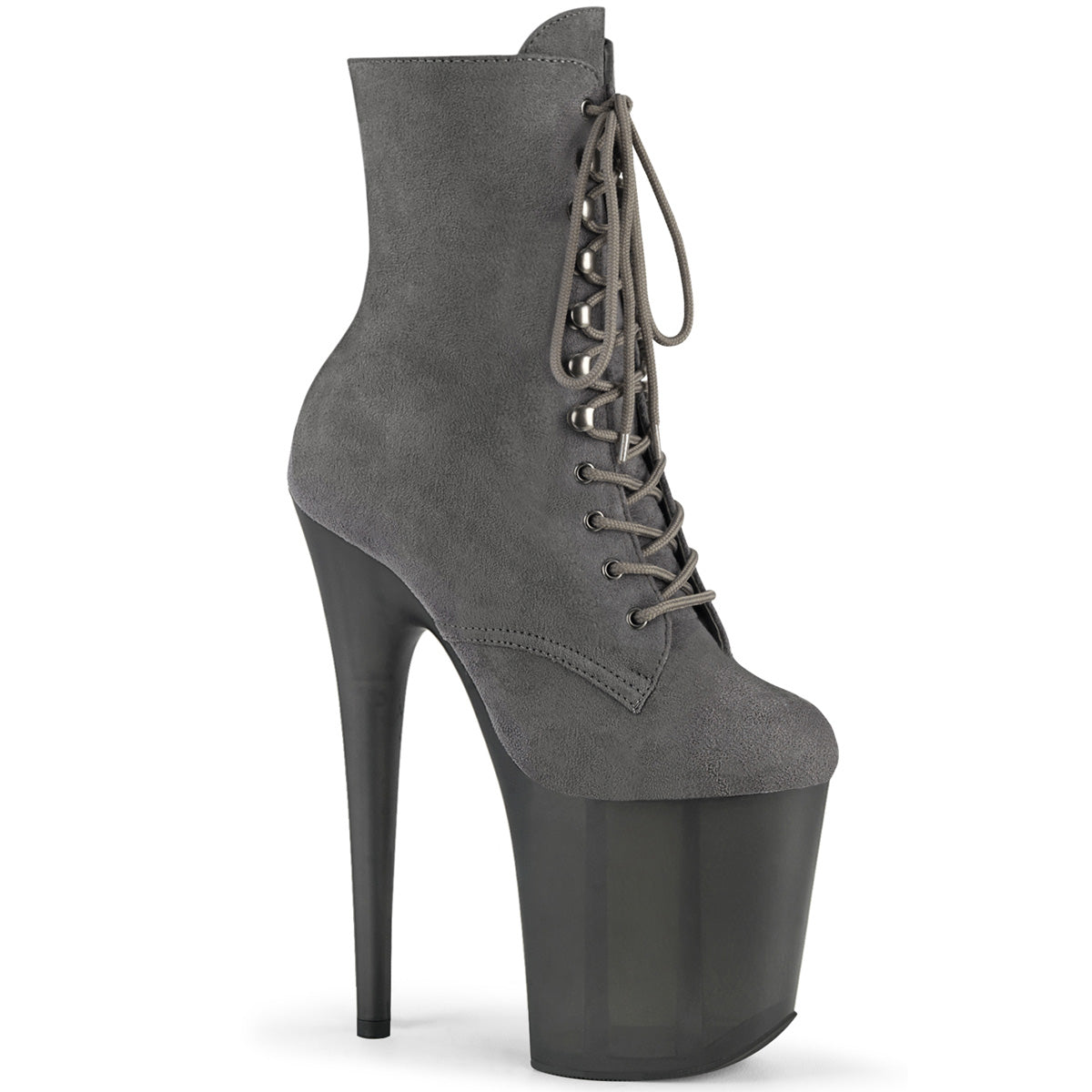Pleaser Damen Knöchelstiefel FLAMINGO-1020FST graues Faux Wildleder / Frosted Grey