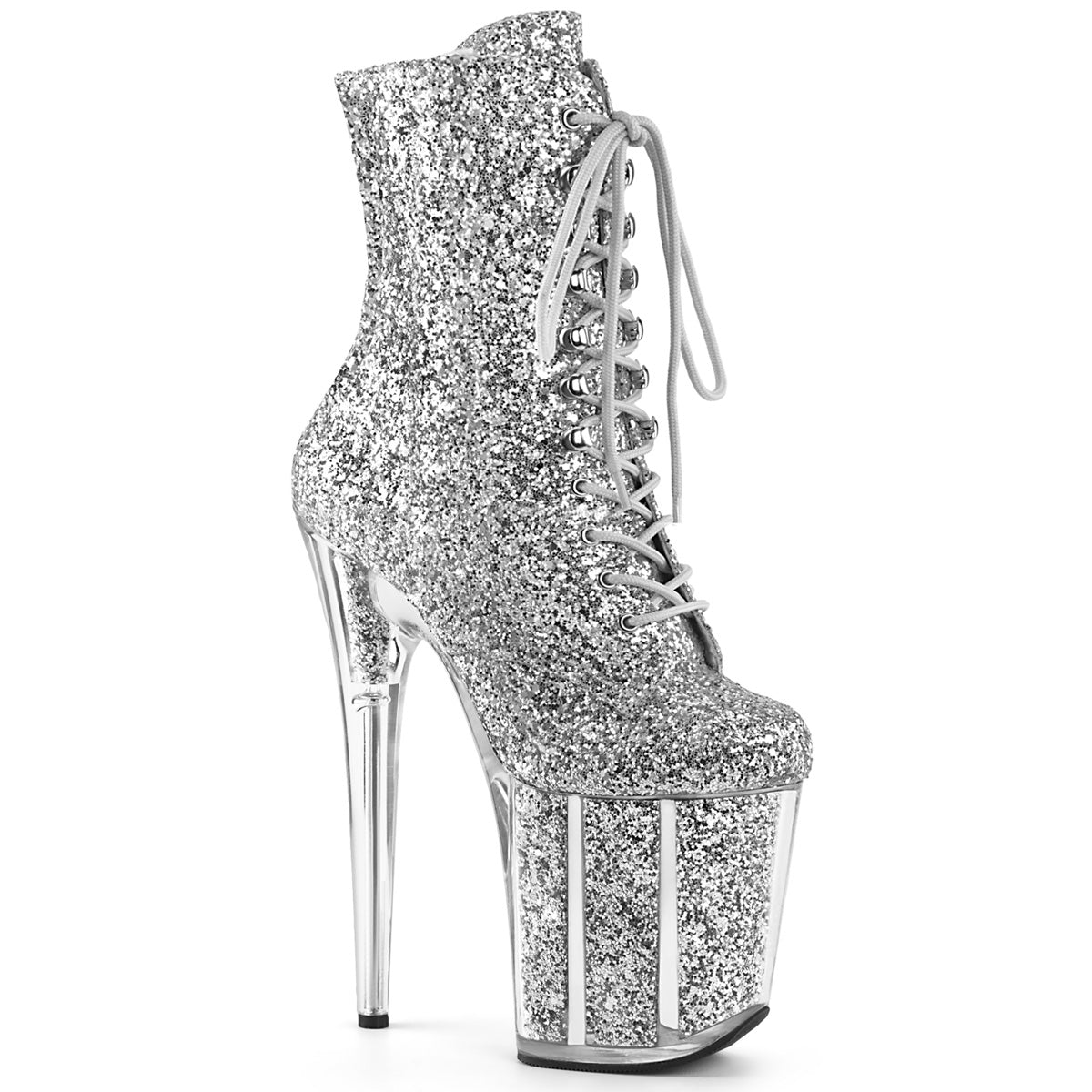 Pleaser Damen Knöchelstiefel FLAMINGO-1020g SLV Glitter / SLV Glitter