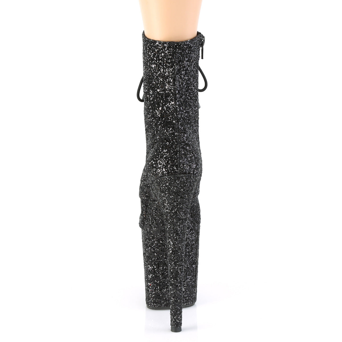 Pleaser Damen Knöchelstiefel FLAMINGO-1020gwr BLK Glitter / BLK Glitter