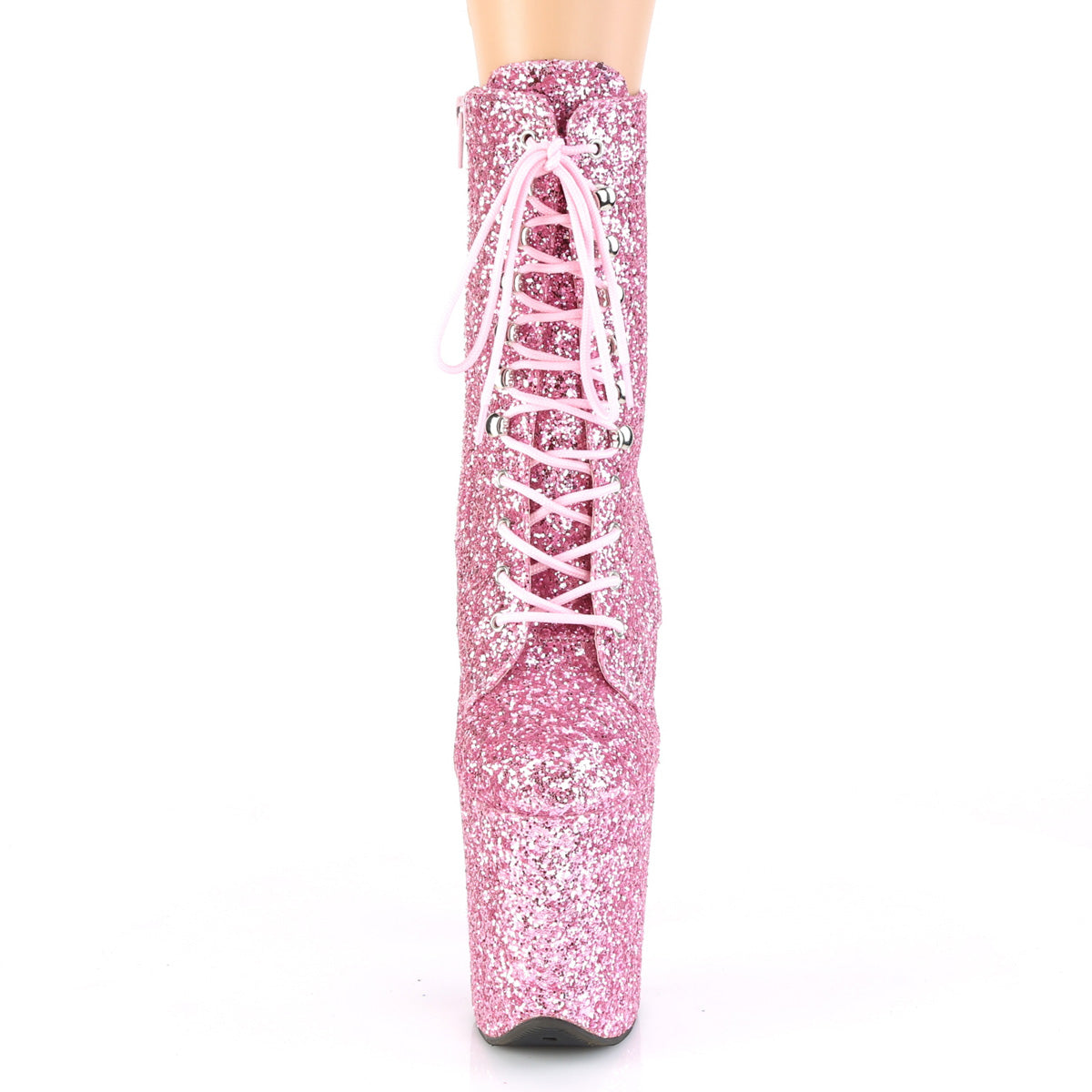 Pleaser Damen Knöchelstiefel FLAMINGO-1020gwr B. Rosa Glitter / b. Rosa Glitter