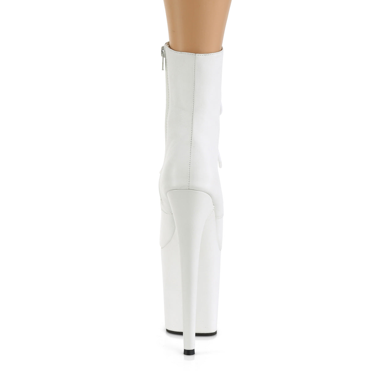 Pleaser Damen Knöchelstiefel FLAMINGO-1020LWR WHHT Leather / WHT Leder