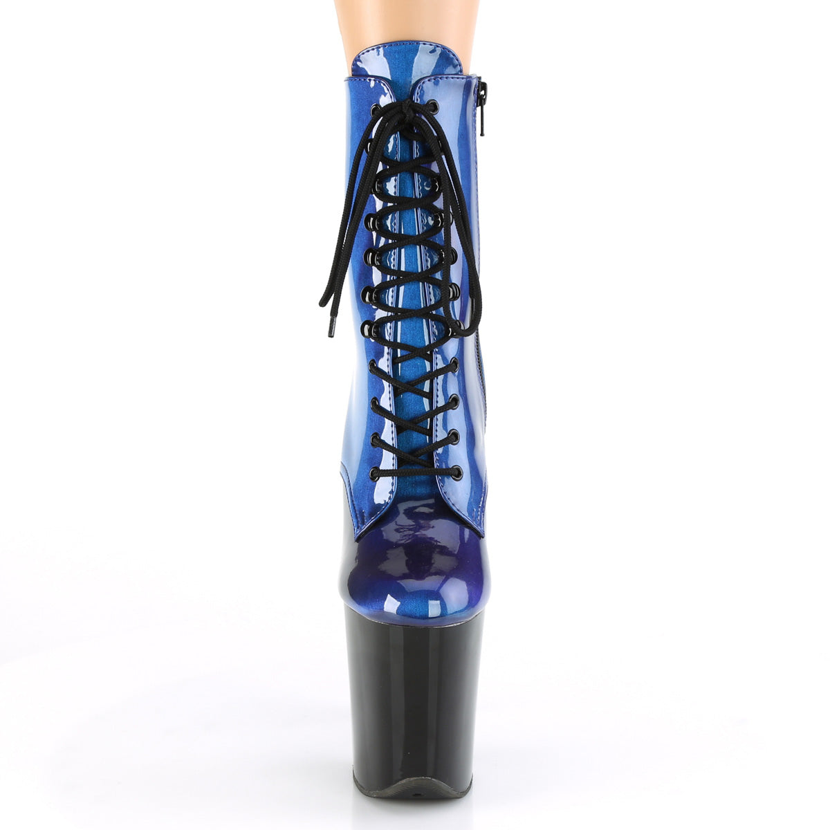Pleaser Damen Knöchelstiefel FLAMINGO-1020SHG Blue-Purple / BLK