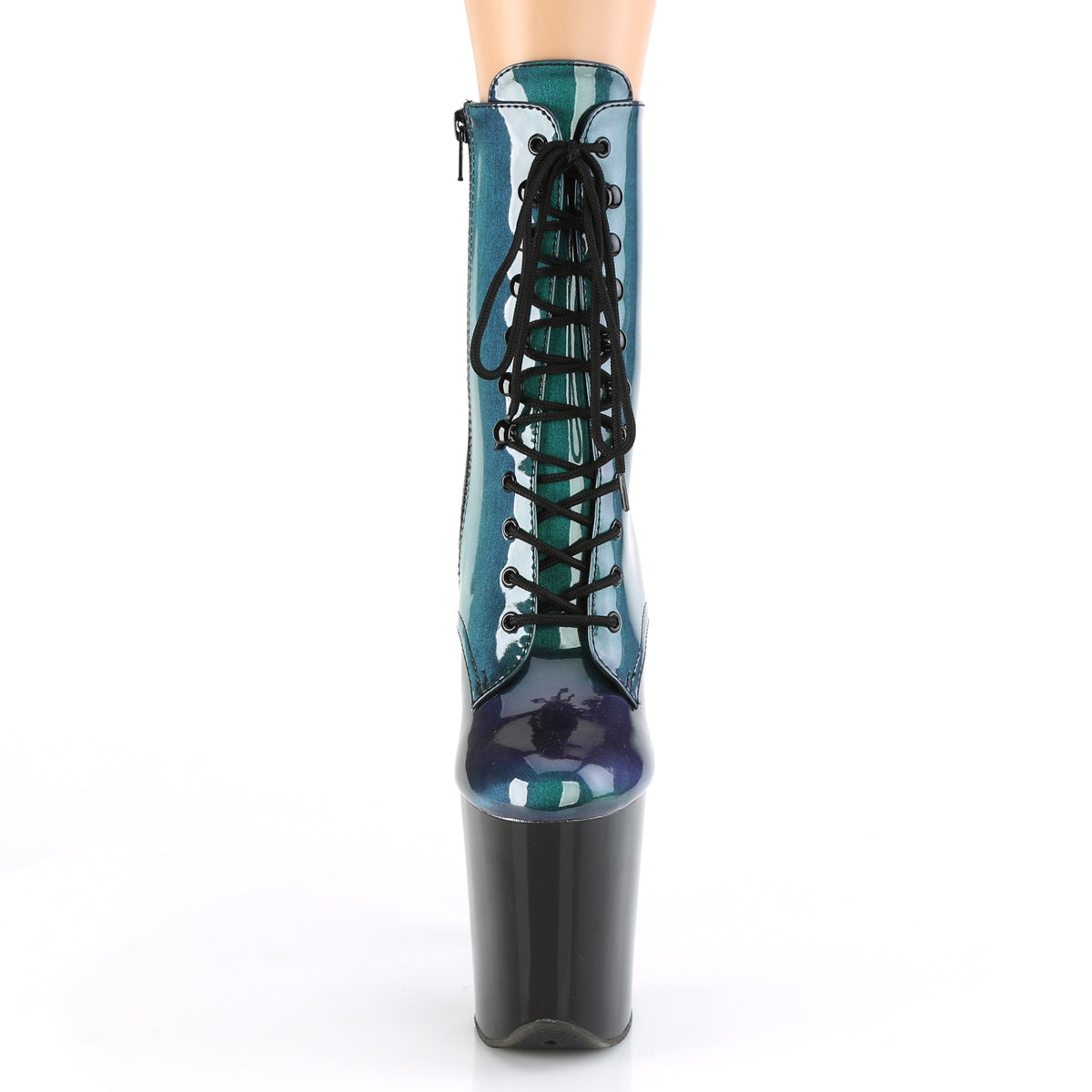 Pleaser Damen Knöchelstiefel FLAMINGO-1020Shg lila-grün / blk