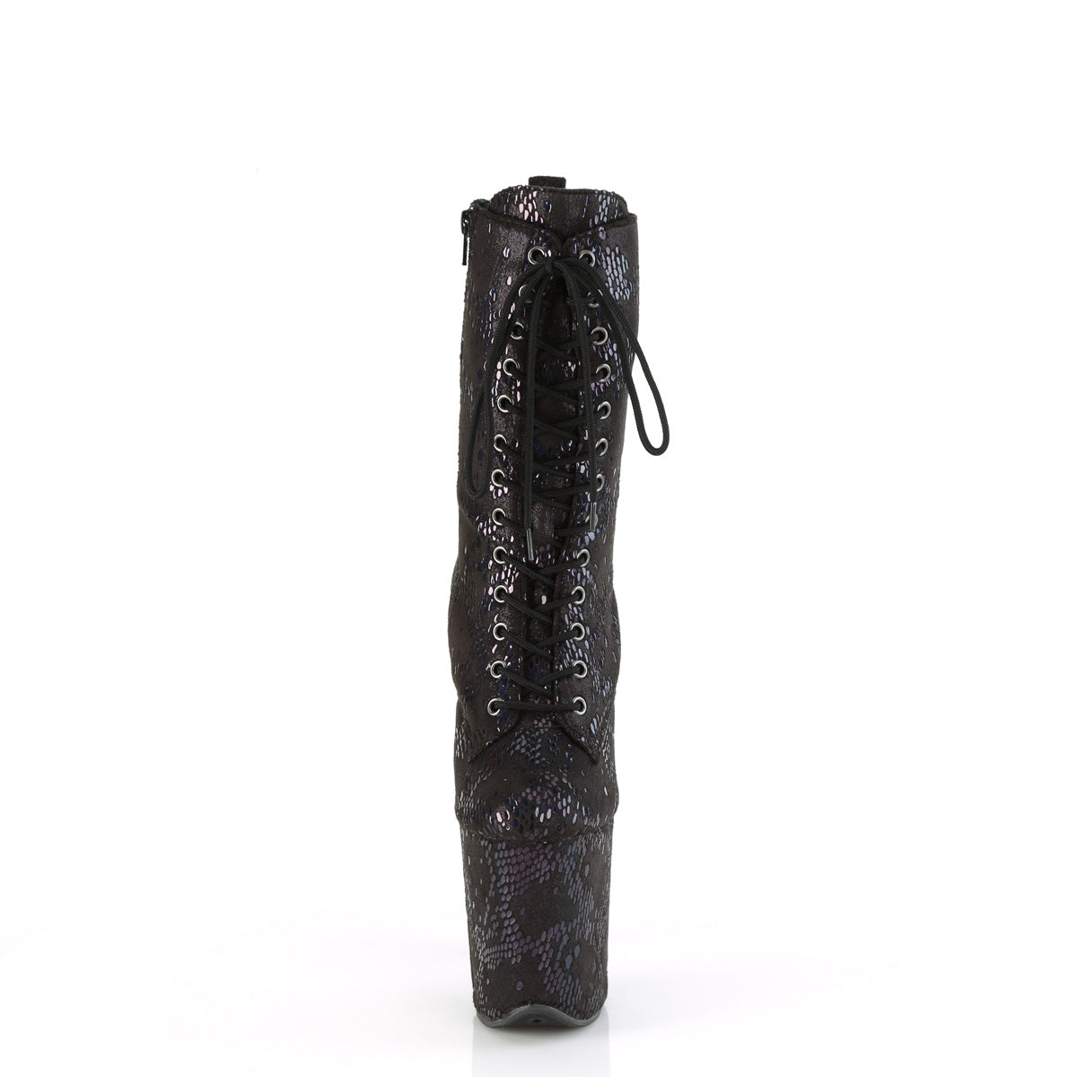 Pleaser FLAMINGO-1040SPF BLK Oil Slick Metallic Snake Print Stoff/M.